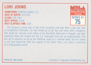 1989 Mega Drag #75 Lori Johns Back