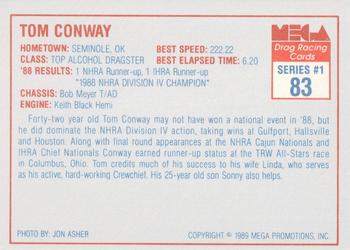 1989 Mega Drag #83 Tom Conway Back