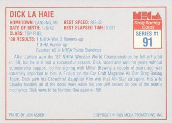 1989 Mega Drag #91 Dick LaHaie Back