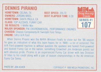 1989 Mega Drag #107 Dennis Peranio Back