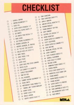 1989 Mega Drag #110 Checklist Front