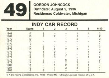 1983 A & S Racing Indy #49 Gordon Johncock Back