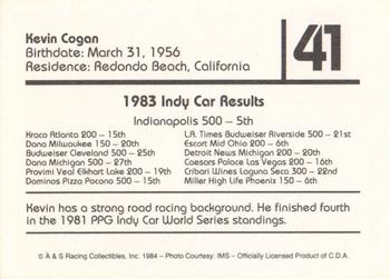 1984 A & S Racing Indy #41 Kevin Cogan Back