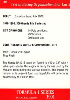 1991 Carms Formula 1 #8 Satoru Nakajima Back