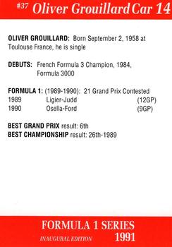 1991 Carms Formula 1 #37 Olivier Grouillard Back