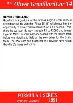 1991 Carms Formula 1 #39 Olivier Grouillard Back