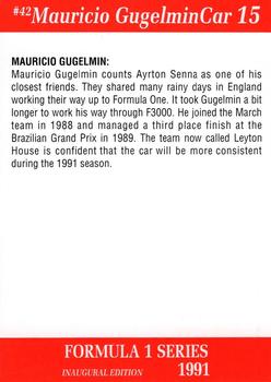 1991 Carms Formula 1 #42 Mauricio Gugelmin Back