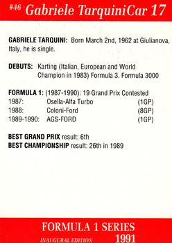 1991 Carms Formula 1 #46 Gabriele Tarquini Back