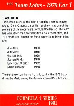 1991 Carms Formula 1 #102 Mario Andretti Back