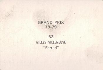 1978-79 Grand Prix  #62 Gilles Villeneuve Back