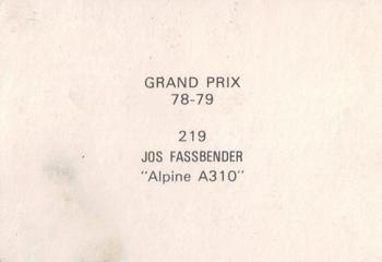 1978-79 Grand Prix  #219 Jos Fassbender Back