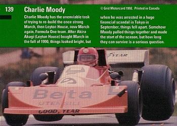 1992 Grid Formula 1 #139 Charlie Moody Back