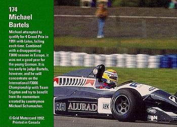 1992 Grid Formula 1 #174 Michael Bartels Back