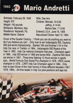 1993 Kmart #NNO Mario Andretti Back