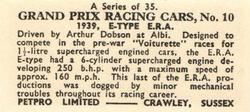 1962 Petpro Limited Grand Prix Racing Cars #10 Arthur Dobson Back