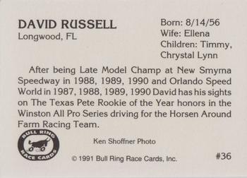 1991 Bull Ring #36 David Russell Back