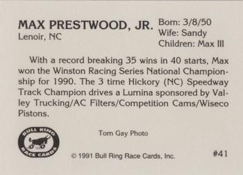 1991 Bull Ring #41 Max Prestwood Jr. Back