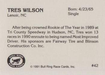 1991 Bull Ring #42 Tres Wilson Back