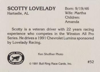1991 Bull Ring #52 Scott Lovelady Back