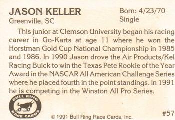 1991 Bull Ring #57 Jason Keller Back