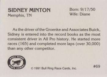 1991 Bull Ring #69 Sidney Minton Back