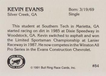 1991 Bull Ring #84 Kevin Evans Back
