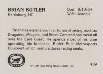 1991 Bull Ring #89 Brian Butler Back
