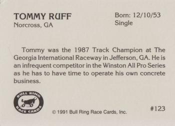 1991 Bull Ring #123 Tommy Ruff Back