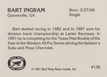 1991 Bull Ring #136 Bart Ingram Back