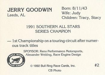 1992 Bull Ring #2 Jerry Goodwin Back