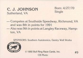 1992 Bull Ring #9 C.J. Johnson Back