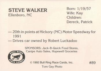 1992 Bull Ring #89 Steve Walker Back