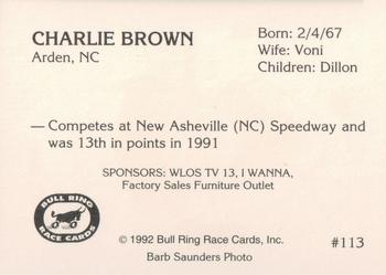 1992 Bull Ring #113 Charlie Brown Back