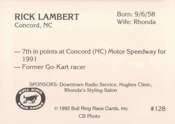 1992 Bull Ring #128 Rick Lambert Back