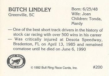 1992 Bull Ring #200 Butch Lindley Back