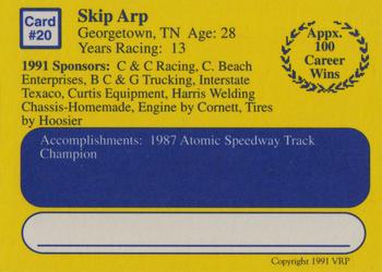 1991 Volunteer Racing Dirt Trax #20 Skip Arp Back