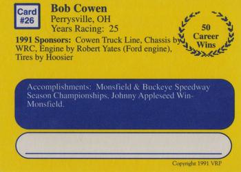 1991 Volunteer Racing Dirt Trax #26 Bob Cowen Back