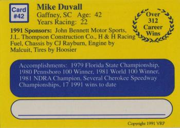 1991 Volunteer Racing Dirt Trax #42 Mike Duvall Back