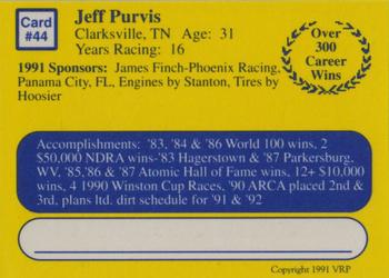 1991 Volunteer Racing Dirt Trax #44 Jeff Purvis Back