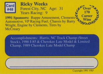 1991 Volunteer Racing Dirt Trax #48 Ricky Weeks' Car Back