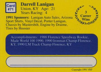 1991 Volunteer Racing Dirt Trax #71 Darrell Lanigan Back