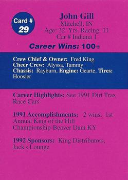 1992 Volunteer Racing Dirt Trax #29 John Gill Back