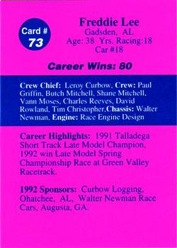 1992 Volunteer Racing Dirt Trax #73 Freddie Lee Back
