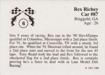 1991 Volunteer Racing Hav-A-Tampa #6 Rex Richey Back