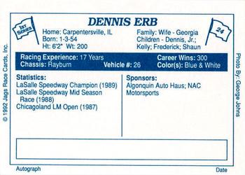 1992 JAGS #24 Dennis Erb Back