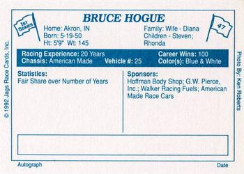 1992 JAGS #47 Bruce Hogue Back