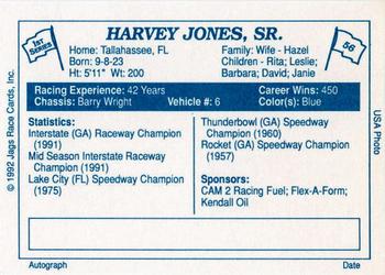 1992 JAGS #56 Harvey Jones, Sr. Back