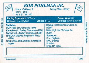 1992 JAGS #221 Bob Pohlman Jr. Back