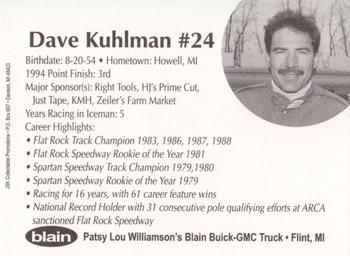 1995 JSK Iceman Supercar Series #NNO Dave Kuhlman Back
