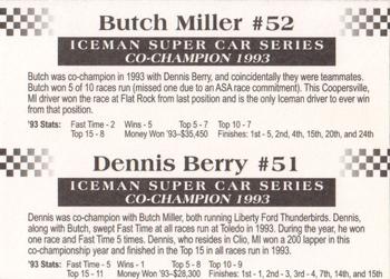 1995 JSK Iceman Supercar Series Past Champions #NNO Dennis Berry / Butch Miller Back